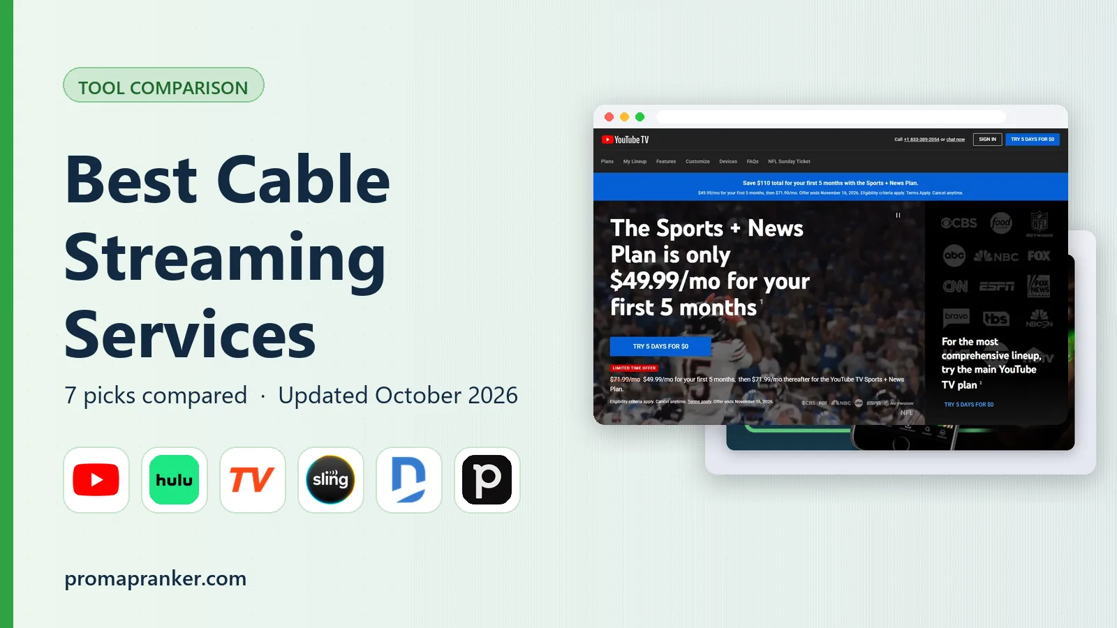Best Cable Streaming Services in 2026: 7 Live TV Options Compared