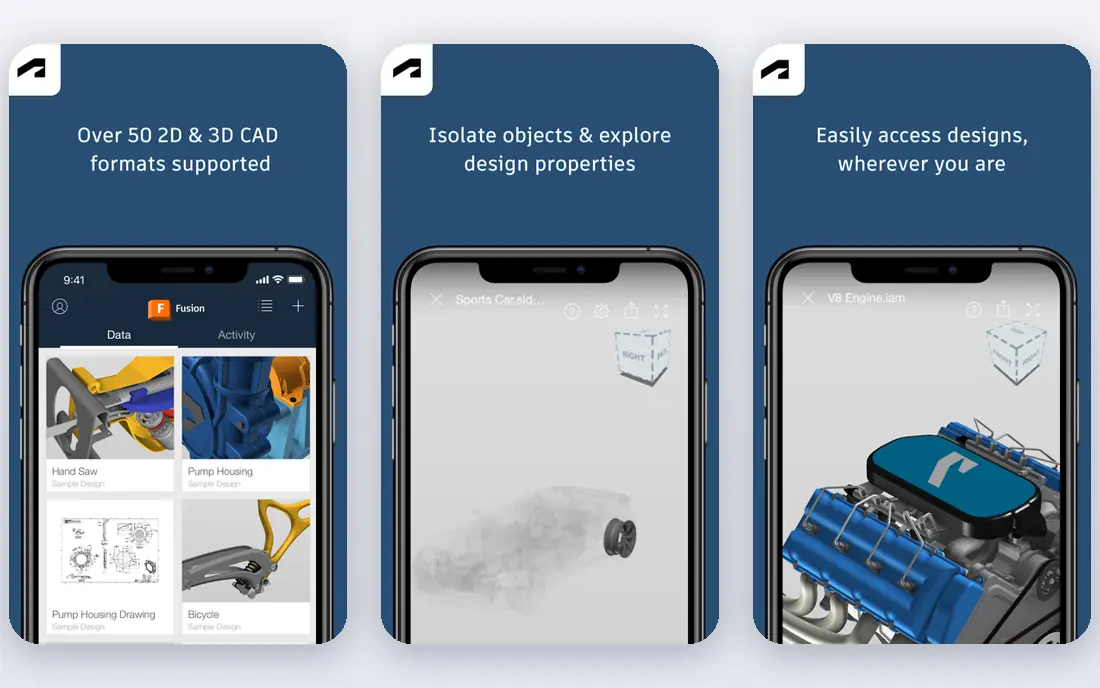 Autodesk Fusion app screenshots