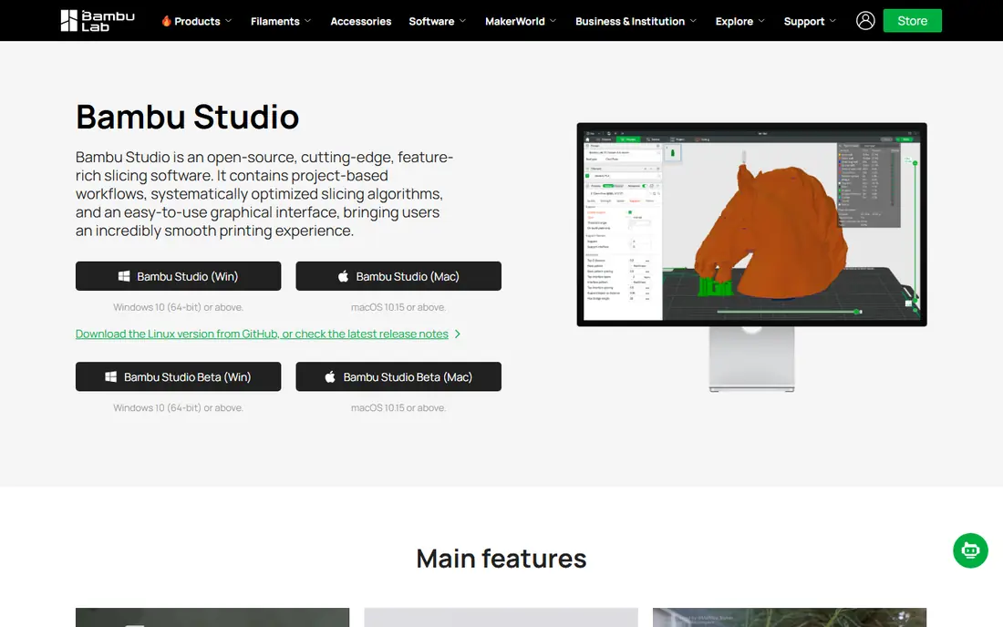 Bambu Studio website