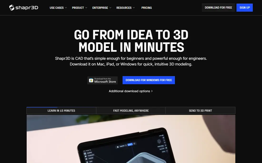 Shapr3D website