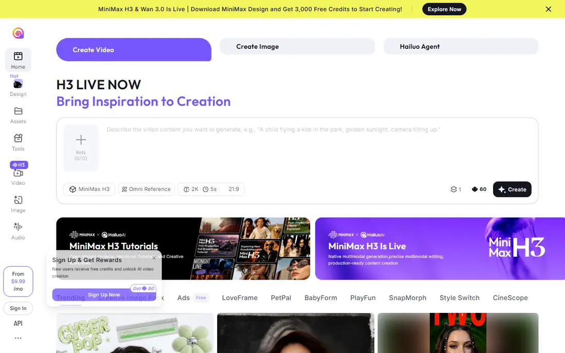 Hailuo AI website
