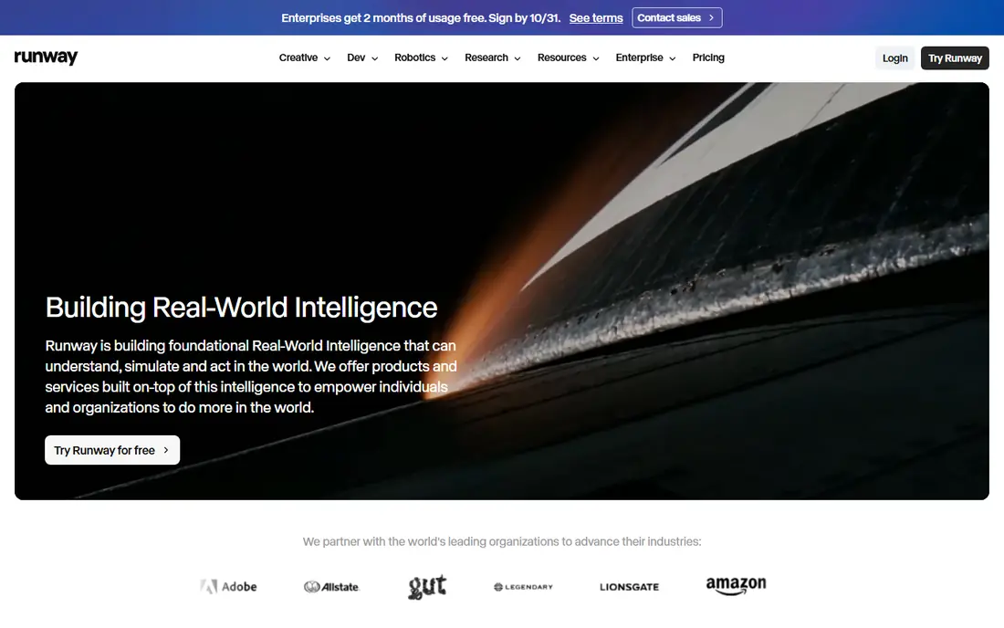 Runway website
