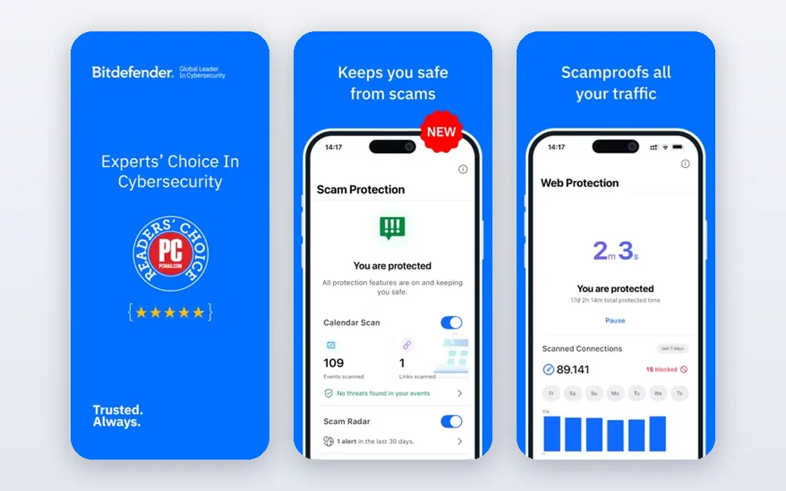 Bitdefender app screenshots