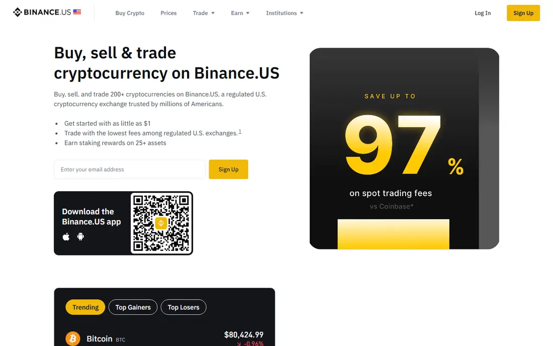 Binance.US website