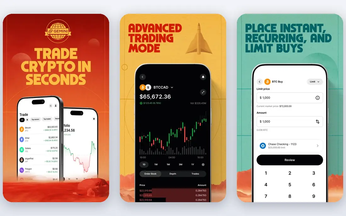 Gemini app screenshots