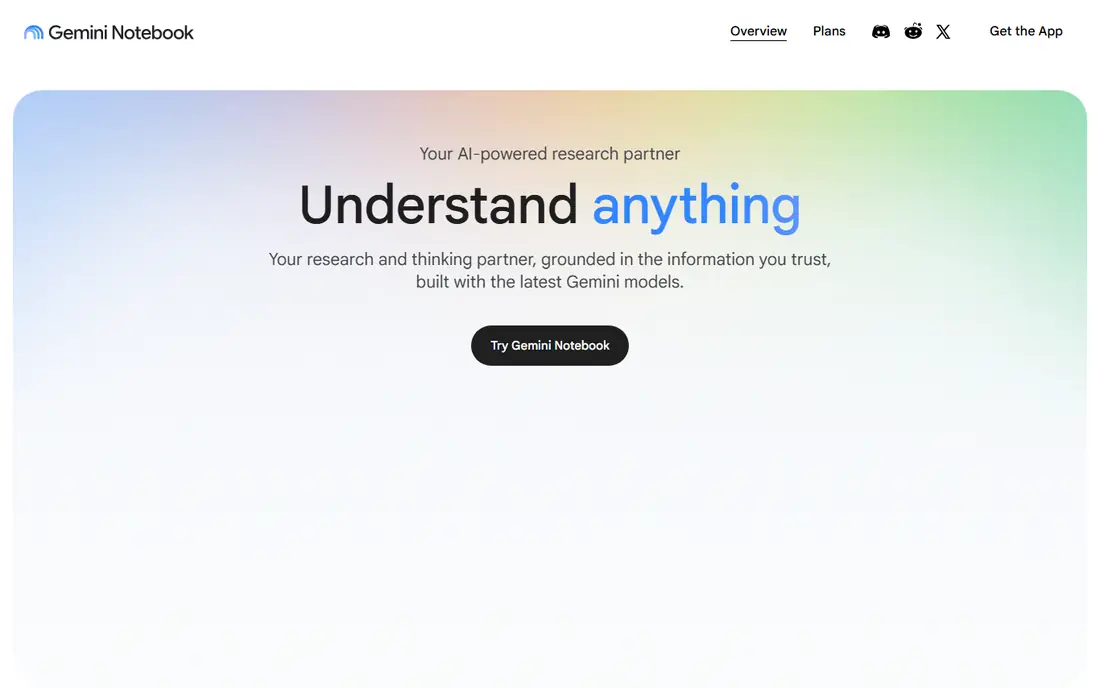 Gemini Notebook website