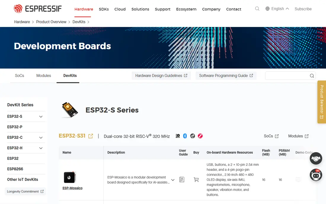 ESP32 (Espressif) website