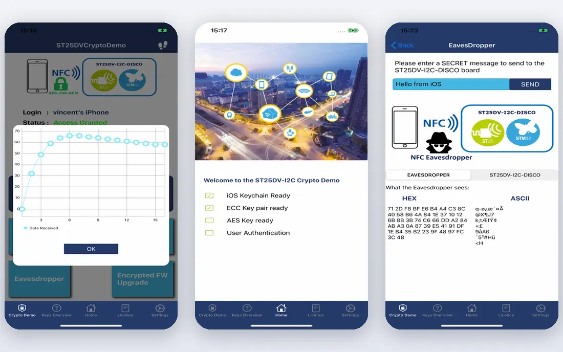 STM32 Nucleo app screenshots