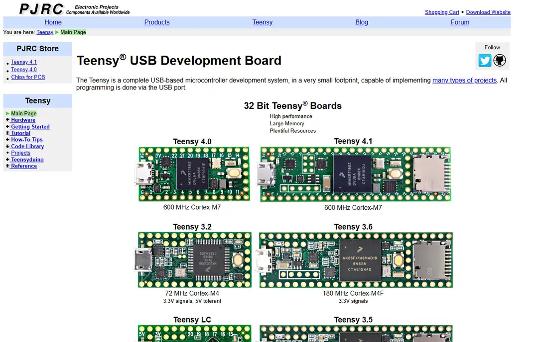 Teensy 4.1 website