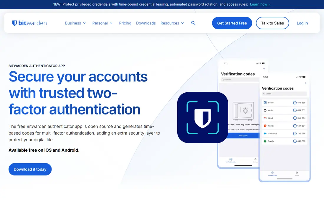 Bitwarden Authenticator website