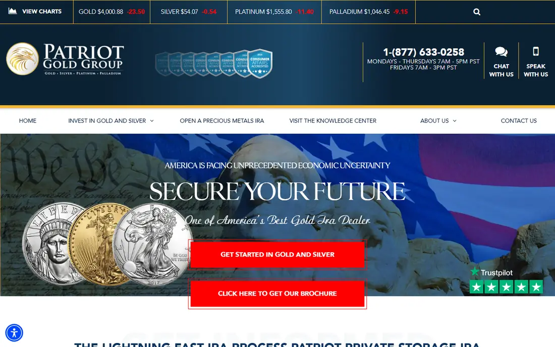 Patriot Gold Group website