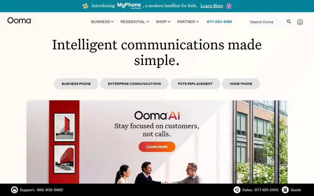 Ooma website