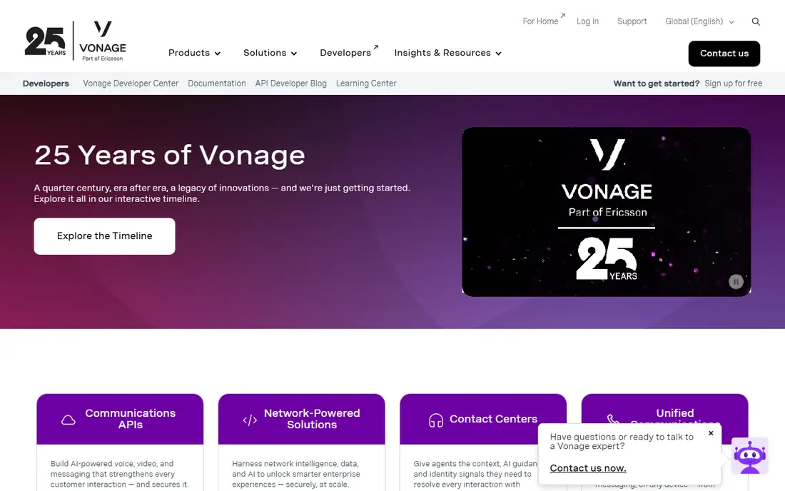Vonage website