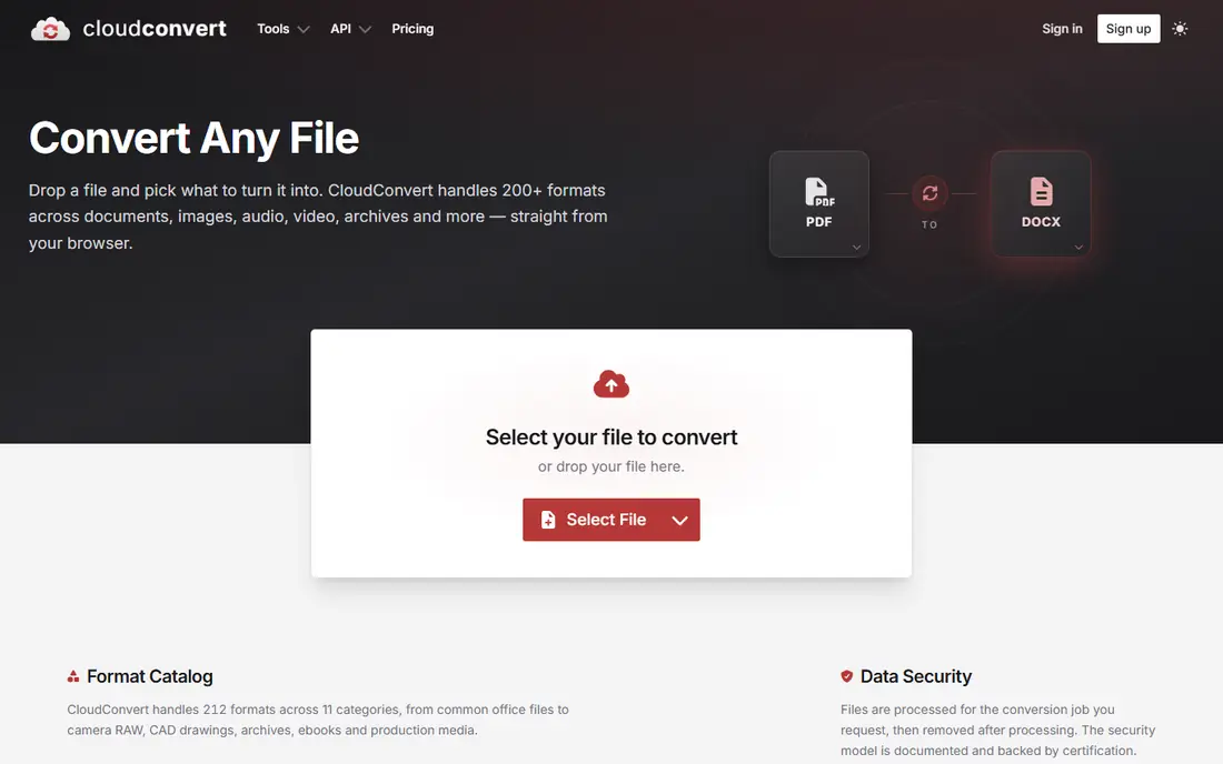 CloudConvert website