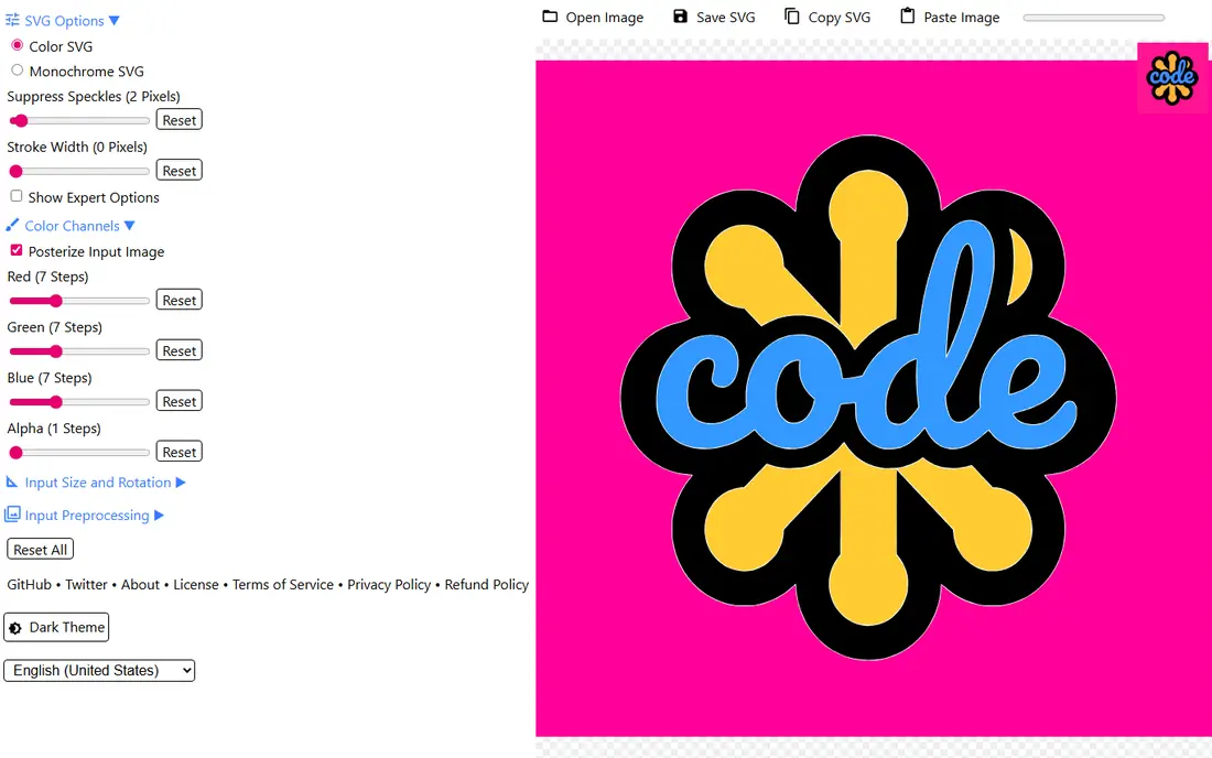 SVGcode website