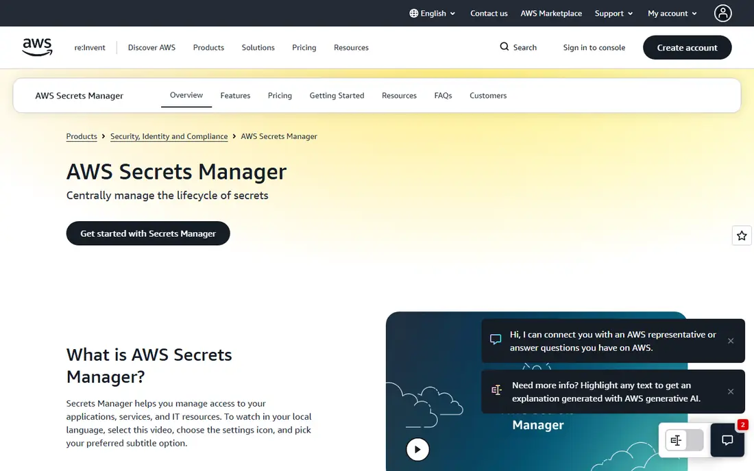 AWS Secrets Manager website