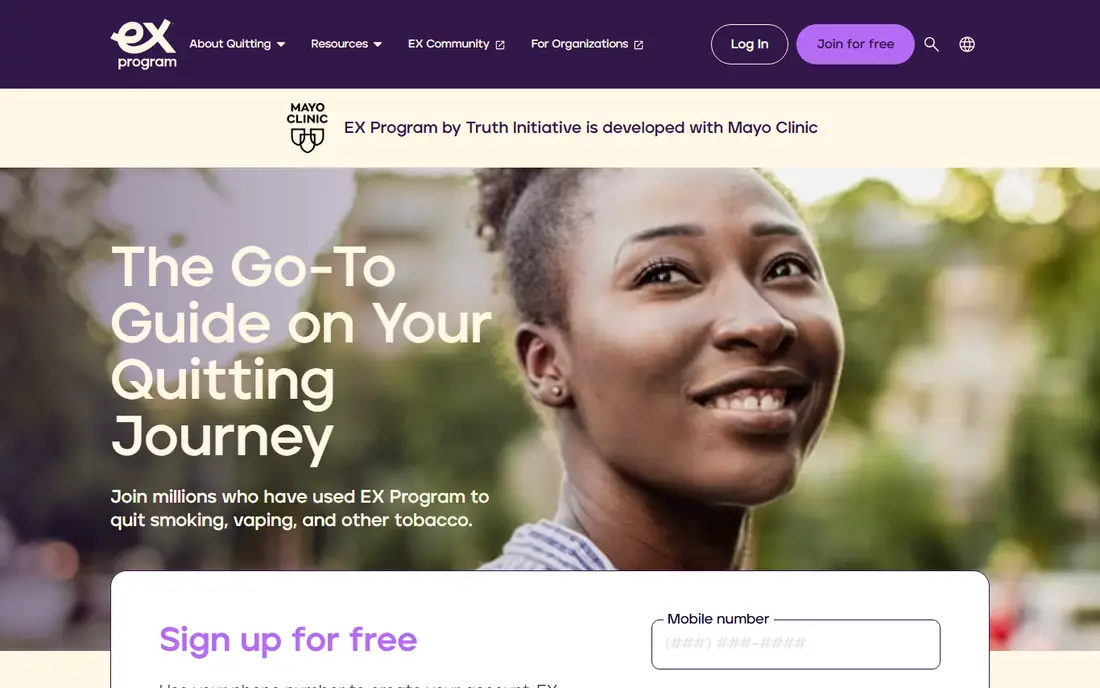 EX Program (Truth Initiative) website