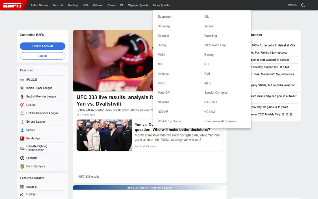 ESPN website