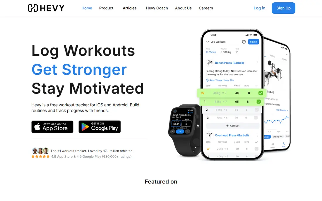 Hevy website