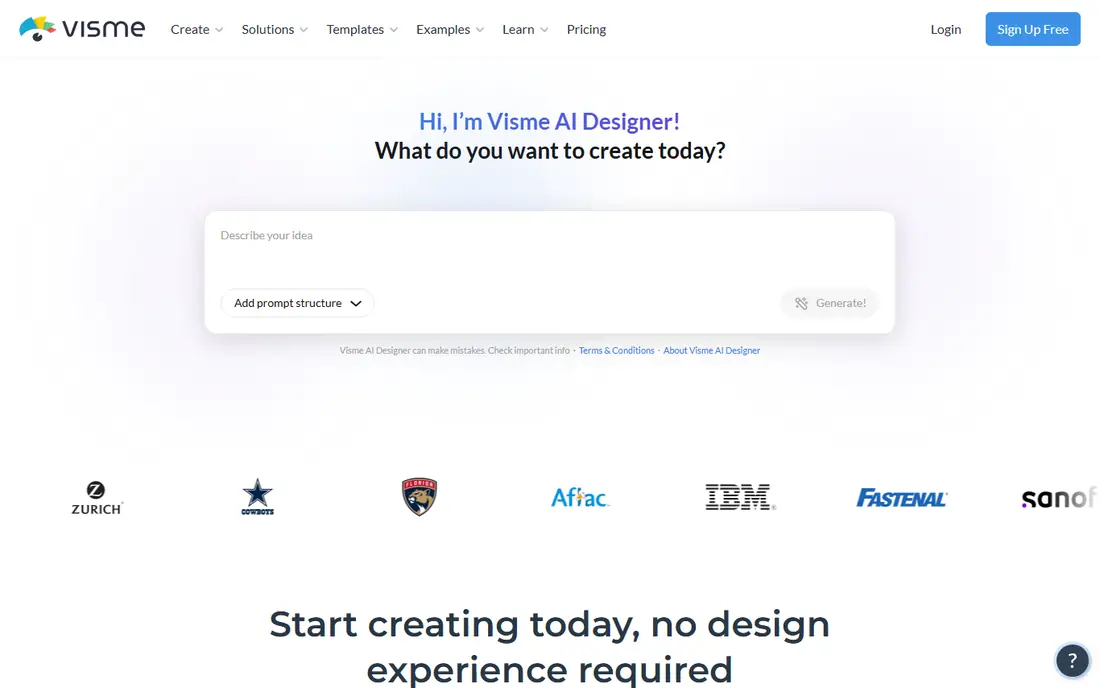 Visme website