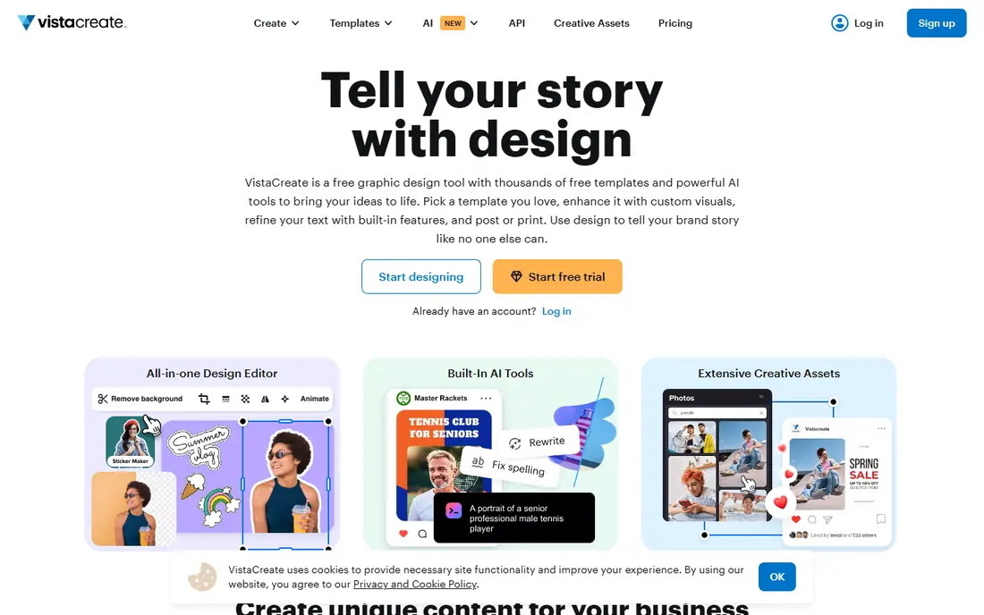 VistaCreate website