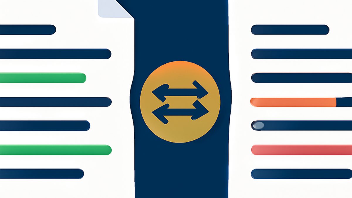 Text diff checker comparing two versions